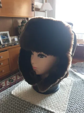 Gorro piel vuelta vintage marrón