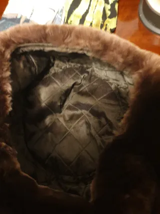 Gorro piel vuelta vintage marrón