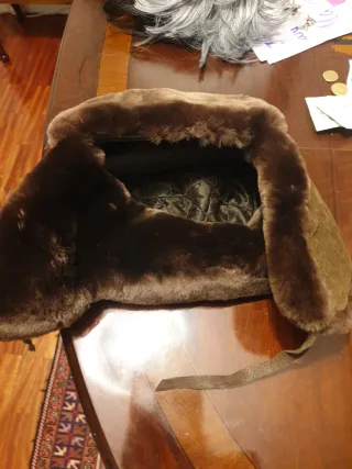 Gorro piel vuelta vintage marrón