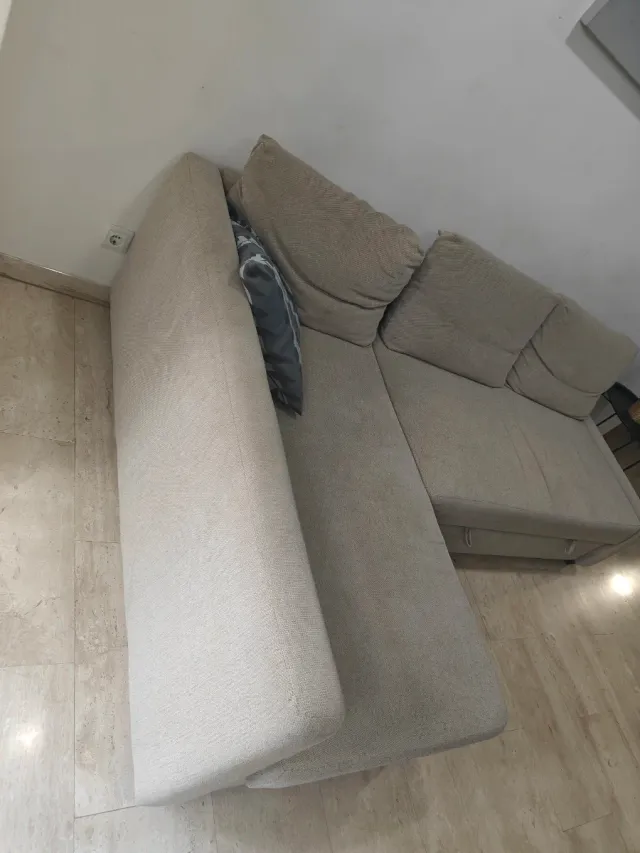 Sofá Cama Beige/Gris Tela