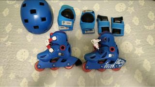 Lote Patines Talla 26-28 + Casco y Protecciones