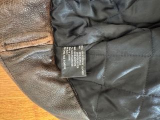 Chaqueta Cuero Raw Rags Marrón Talla L