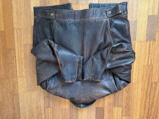 Chaqueta Cuero Raw Rags Marrón Talla L