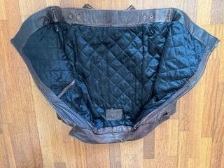 Chaqueta Cuero Raw Rags Marrón Talla L