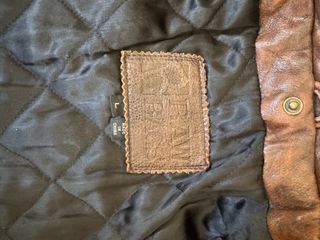 Chaqueta Cuero Raw Rags Marrón Talla L