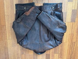 Chaqueta Cuero Raw Rags Marrón Talla L