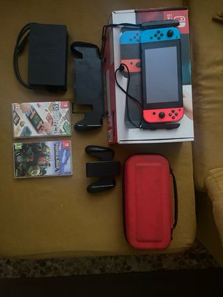 Nintendo Switch Azul/Rojo + Juegos+accesorios