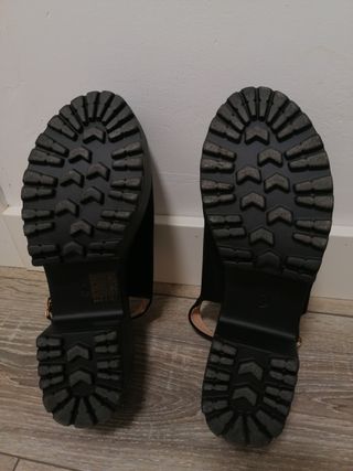 Sandalias Zueco Negras Plataforma