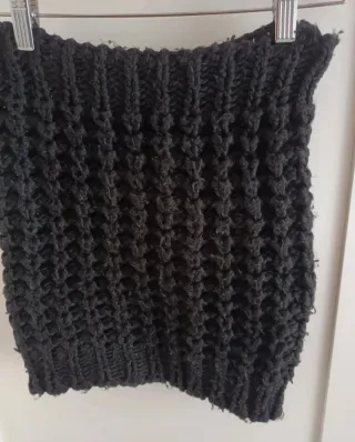 Bufanda Gruesa Vintage Negra