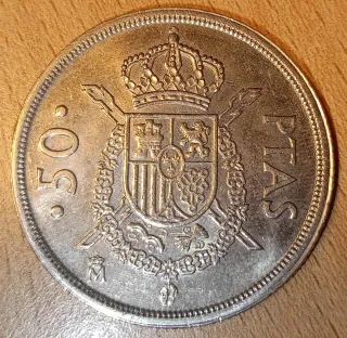 Moneda 50 PTAS España Escudo Corona