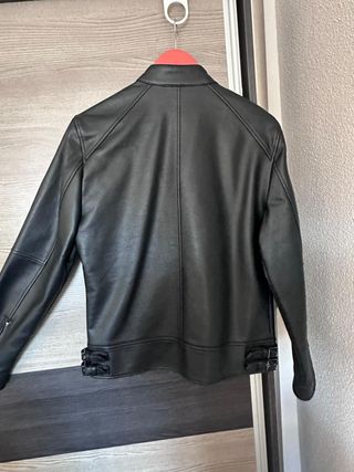 Chaqueta Cuero sintético Negro Mango