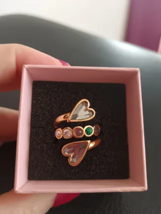 Anillo Bimba y Lola Dorado Corazones