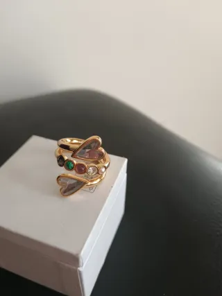 Anillo Bimba y Lola Dorado Corazones