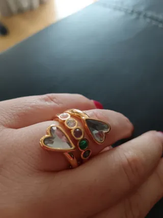 Anillo Bimba y Lola Dorado Corazones