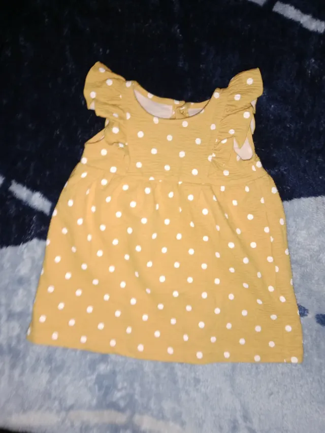 Vestido niña amarillo lunares
