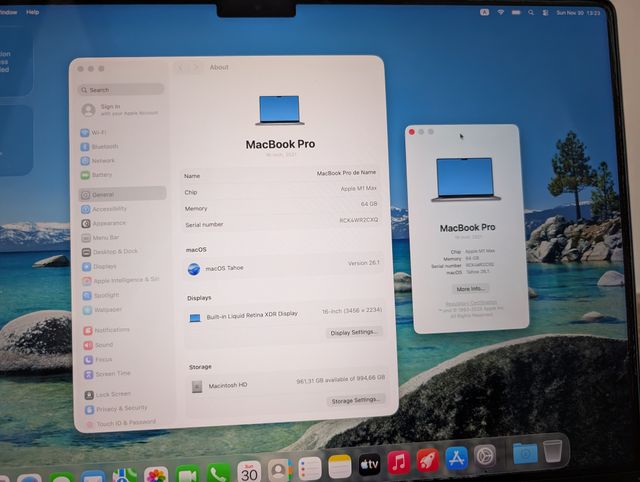 MacBook Pro M1 Max, 64GB RAM, 1TB SSD, 16 Pulgadas