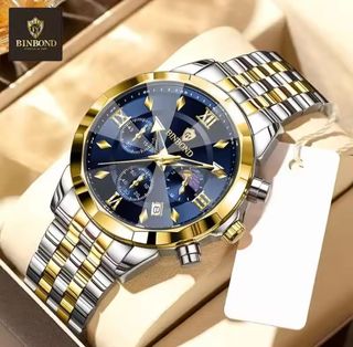 Reloj BINBOND Hombre Azul y Dorado