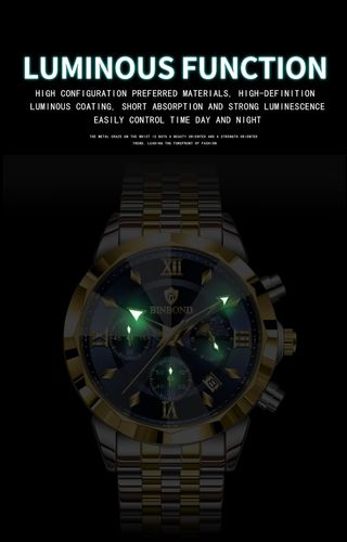 Reloj BINBOND Hombre Azul y Dorado