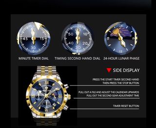 Reloj BINBOND Hombre Azul y Dorado