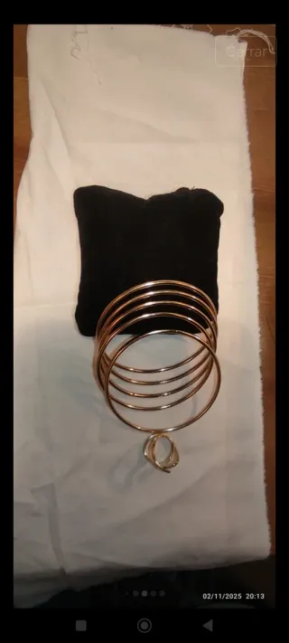 Pulsera dorada talla 7 + 2 anillos