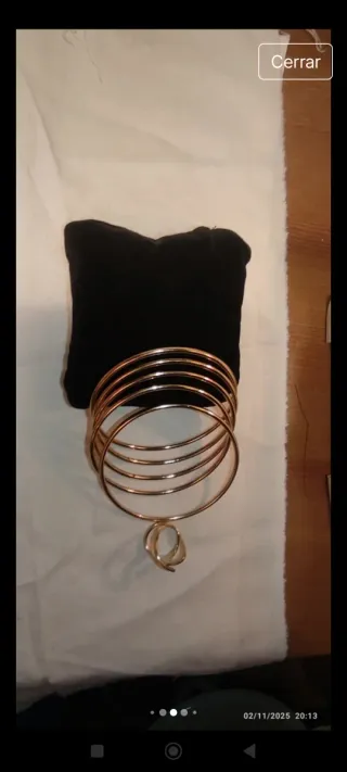 Pulsera dorada talla 7 + 2 anillos