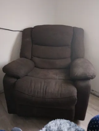 Poltrona relax marrone in tessuto