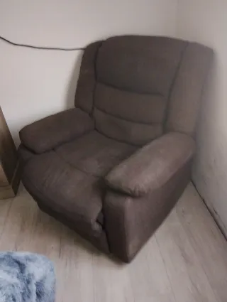 Poltrona relax marrone in tessuto