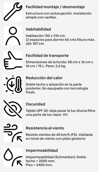 Tienda campaña Quechua 2 personas MH100