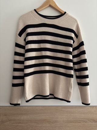 Jersey de rayas beige y negro