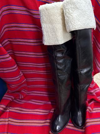 Botas Zara Tacón Negro Pelo