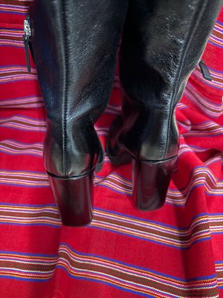 Botas Zara Tacón Negro Pelo