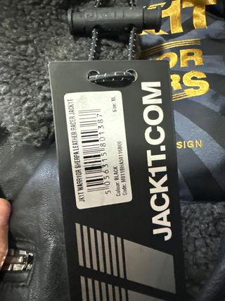 Chaqueta Cuero Jack1t Negra y Amarilla