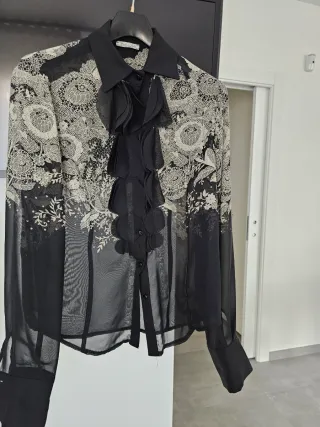 Camicia donna con rouches e stampa floreale