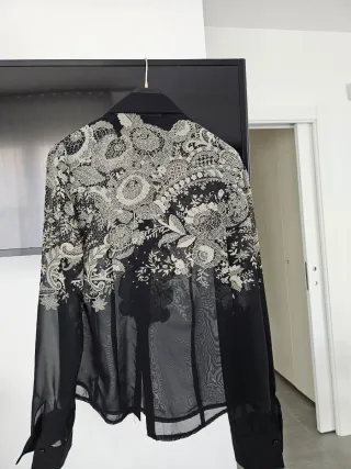 Camicia donna con rouches e stampa floreale