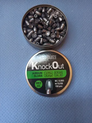 Balines KnockOut 6.35mm Cal 25 (150 uds).