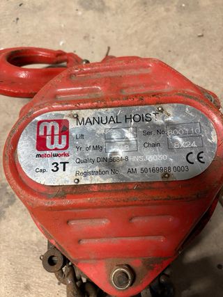 Polipasto manual cadena rojo