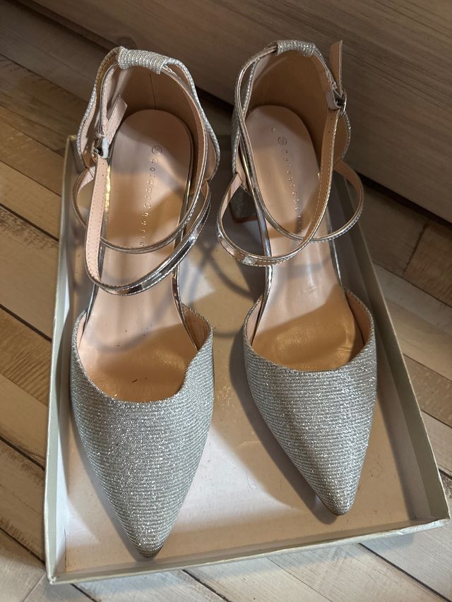 Zapatos de fiesta plateados