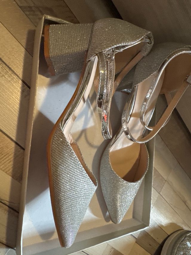 Zapatos de fiesta plateados