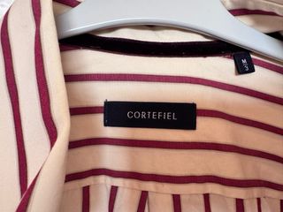 Camisa de hombre CORTEFIEL rayas beige/morado