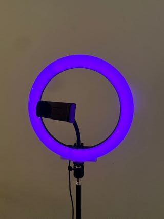 Aro de luz LED 26cm con trípode regulable 160 cm.