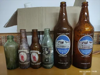 Lotto di 6 Vecchie Bottiglie