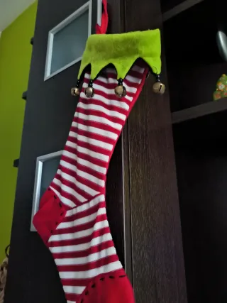 Calcetín de Navidad Rayas Rojas y Verdes