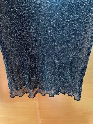 Camiseta Zara transparente brillos