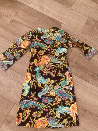 Vestido tipo caftán elástico estampado