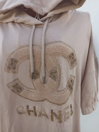 Vestido  estilo Sudadera Chanel Beige Talla Única