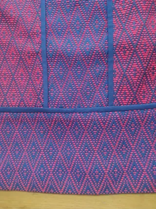 Vestido Carolina Herrera burdeos y zul oscuro