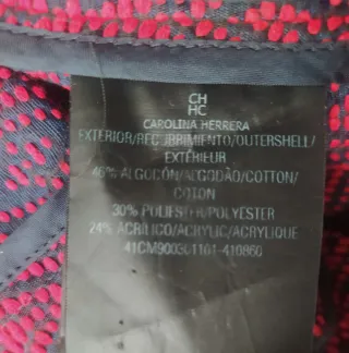 Vestido Carolina Herrera burdeos y zul oscuro