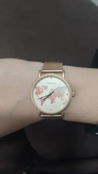 Reloj Parfoic Oro Multicolor Mapa Mundi