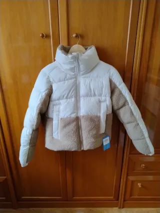 Cazadora Columbia Talla S Beige y Blanca