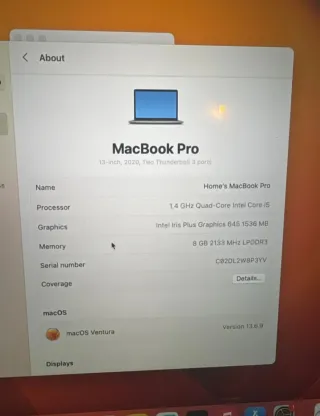 MacBook Pro 2020 Plata